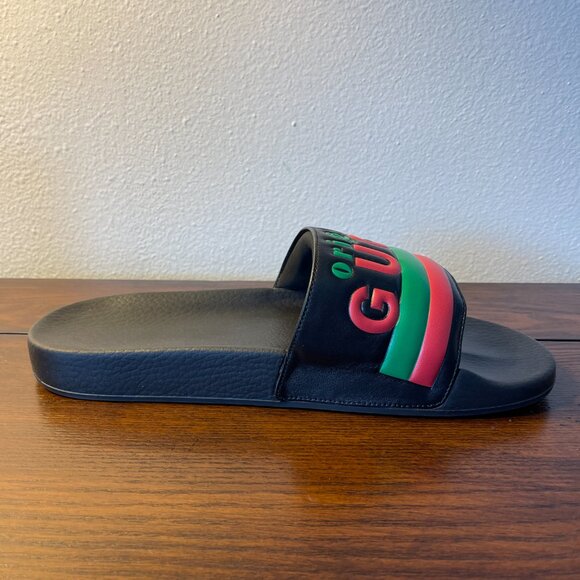 Gucci Mens 632183 Black Rubber \'Original Gucci\' Slides Sandals, Sz. Gucci 10‎ main image 12